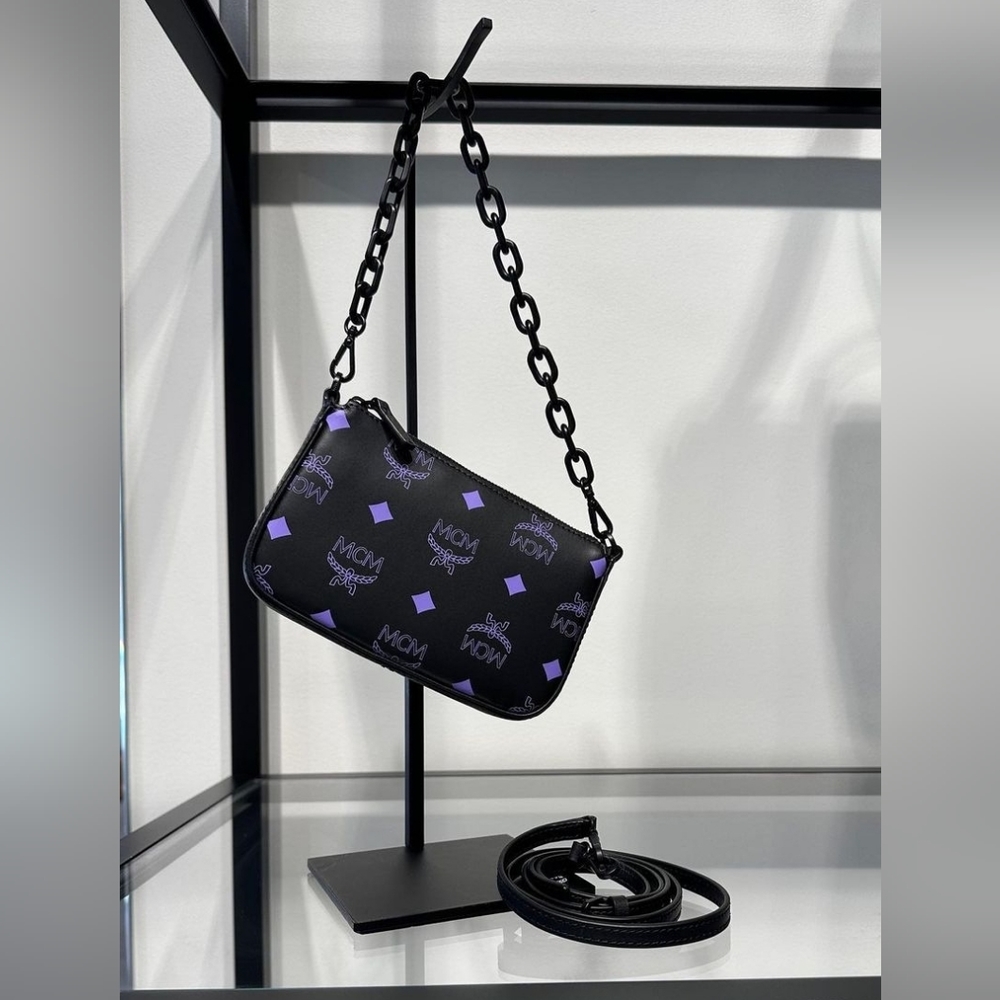 MCM Color Splash Logo Mini Pouch